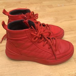 Zara small boy red shoes hi top size 30